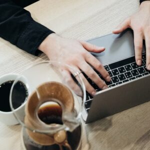 Photo Laptop and coffee